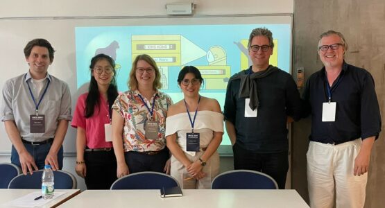 NECS_2024_cut From Left to Right: Stefan Dierkes, Yining Zhang, Kathleen Loock, Alejandra Bulla, Vinzenz Hediger, Philippe Meers